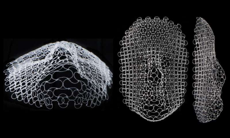 This flat structure morphs into shape of a human face when temperature changes