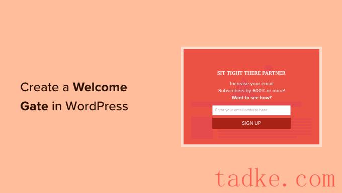 如何在WordPress中创建欢迎门